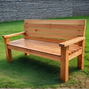 DIY 2x4 Wooden Bench build plan, Woodworking plans, Patio furniture, Outdoor bench plan, DIY plans, Bench plan, PDF Files