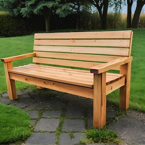 2x4 Wooden outdoor bench plan, Woodworking plans, Garden bench plan, Outdoor bench plan, Patio furniture, Bench plan, PDF Download