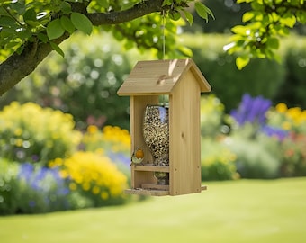 Plano de carpintería para comedero de pájaros de exterior: Construye tu propio comedero para pájaros / Instrucciones digitales en PDF