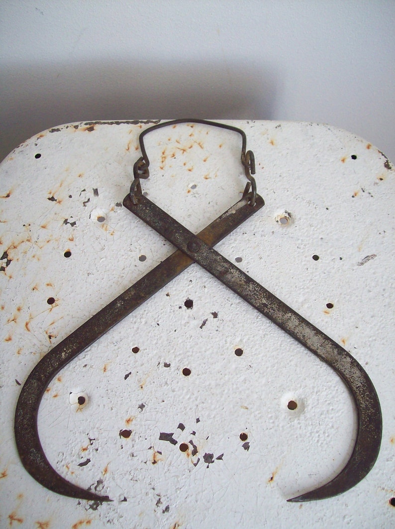 Antique metal ice tongs collectable primitive decor Etsy