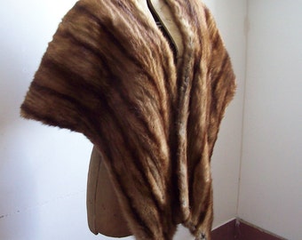 Antique mink stole long substantial stole shrug lined excellent condition larger size