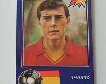 Vintage Soviet Calendar Emilio Butragueño World Football Soccer Stars 1991