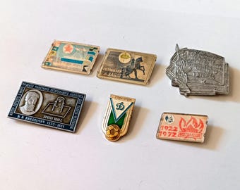 Vintage Soviet Russian Pins Lenticular Badges Flip Image Badges USSR
