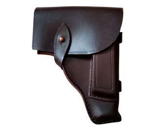 Vintage Soviet Russian Leather Holster Makarov PM Pistol 1980s USSR Original