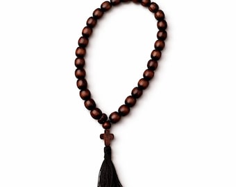 Chotki Christian Orthodox Wooden Prayer Beads Rosary With Cross Brown