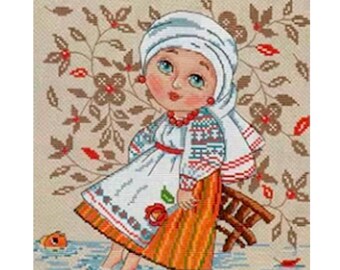 Embroidery Cross Stitch Kit "Girl" for Beginners DIY Needlework