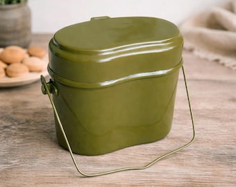 Vintage Soviet Military Mess Kit, Aluminum Camping Pot, USSR 1974