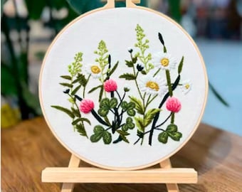 DIY Floral Embroidery Kit for Beginners (No Hoop)