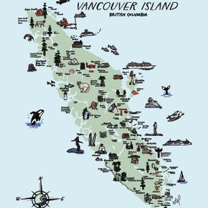 Vancouver Island Karte Drucken | Küsten-Britisch-Columbien Wandkunst (Digitaler Download) Bild 7