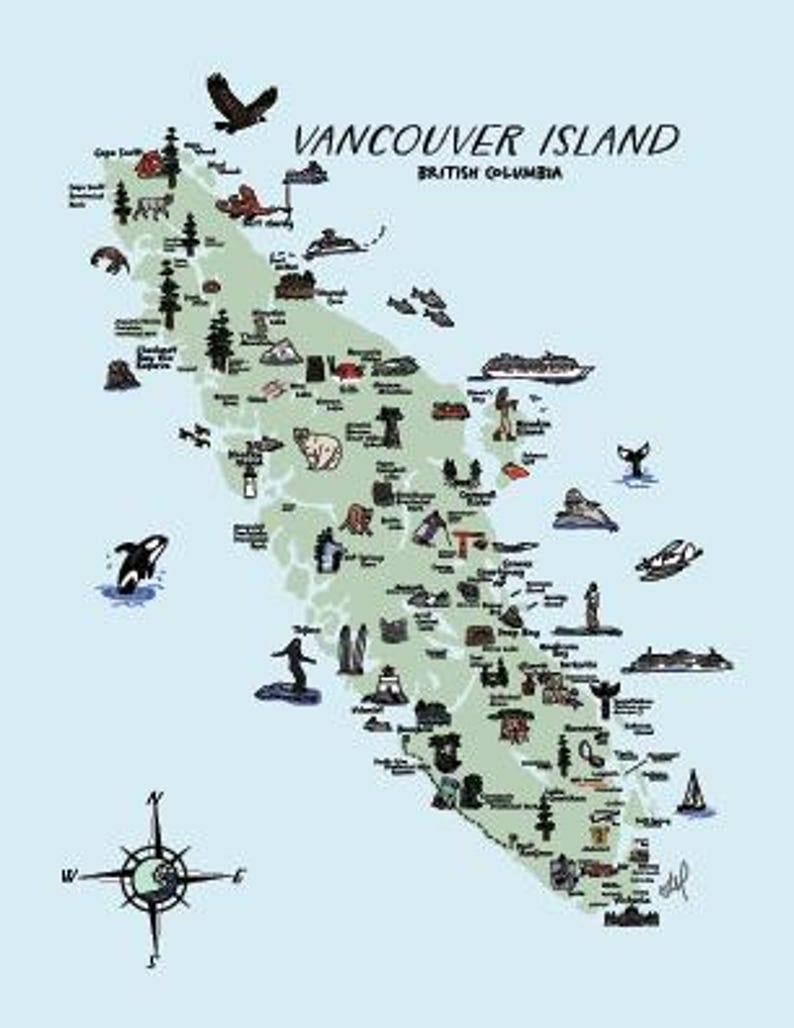 Vancouver Island Karte Drucken | Küsten-Britisch-Columbien Wandkunst (Digitaler Download) Bild 7