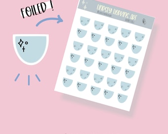 FOILED ROUNDED FLAGS - Blue -  Planner Sticker Sheet / Journal Calendar Sticker Kiss Cut sheet