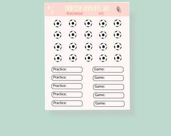SOCCER GAME Planner Sticker Sheet // Journal Calendar Sticker Kiss Cut sheet