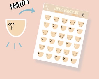 FOILED ROUNDED FLAGS - Neutral -  Planner Sticker Sheet / Journal Calendar Sticker Kiss Cut sheet