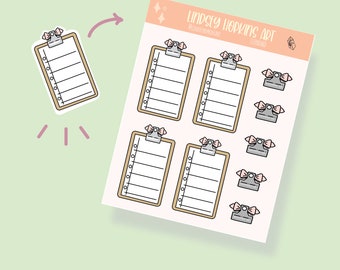 CLIPBOARD  Planner Sticker Sheet // Journal Calendar Sticker Kiss Cut sheet