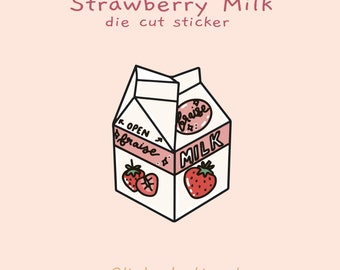 Die Cut Stickers / Gemstones / Strawberry Milk / Gratitude Polaroid /  Cereal Box / water bottles, laptops, phone cases