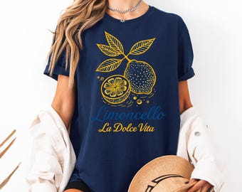 Camiseta con estampado de limón italiano: Capri, camisa de la costa de Amalfi