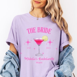 Camisetas de despedida de soltera, camisetas personalizadas con colores cómodos para despedida de soltera, camisetas para despedida de soltera, camisetas para despedida de soltera, camisetas para equipo de novia