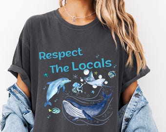 Chemise Respect The Locals : T-shirt aux couleurs confortables avec les créatures marines