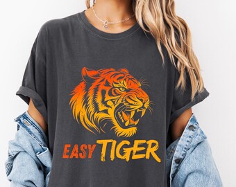 Easy Tiger Graphic Tee: Retro Jungle Safari Comfort Colors Shirt
