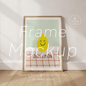 DIN A Frame Mockup: Vertical Wood Frame, PSD Template (Digital Download)