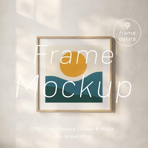 Paket med fyrkantig rammodell: 9 färger, glas och matt (PSD-mall)