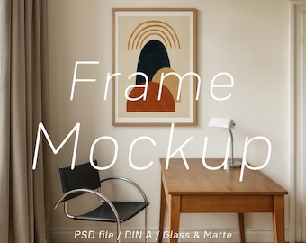 Mid-Century Modern Frame Mockup: A4 A3 A2 PSD, Scandinavian Style