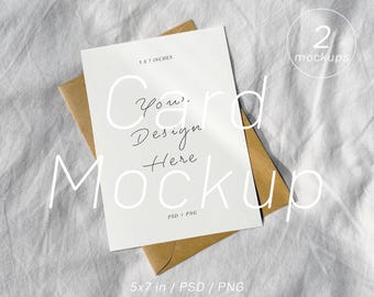 5x7 Card Mockup: Invitation & Stationery Template, Postcard mockup (PSD)
