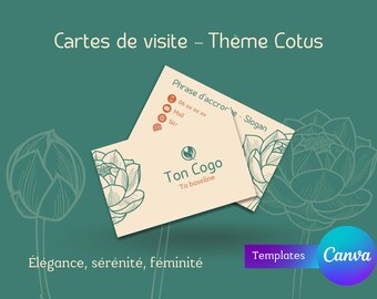 Lotus-visitkortsmallar • 3 anpassningsbara dubbelsidiga designer på Canva • Zen och feminin blommig stil