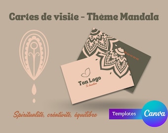 Mallar för visitkort med mandalamotiv • 3 anpassningsbara dubbelsidiga designer på Canva • Andlig och konstnärlig stil