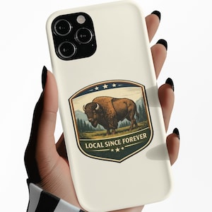 Bison Camp Badge MagSafe Phone Case with Vintage Buffalo Patch