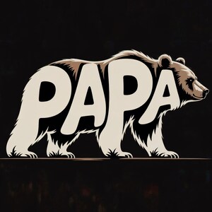 Silhouette de papa ours en téléchargement numérique pour la fête des pères cadeaux chemises tasses cartes PNG design animal rustique