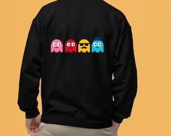 Pacman Pixel Arcade Gamer: Moletom retrô vintage dos anos 80 — Presente escolar com humor nerd e fantasma