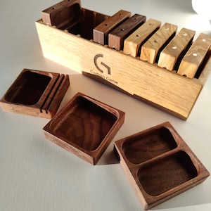 Modular Magnetic Token Tray Storage Box | For 8x8 cm Trays | Fits 6, 8 or 10 Trays | Oak, Walnut or Olive