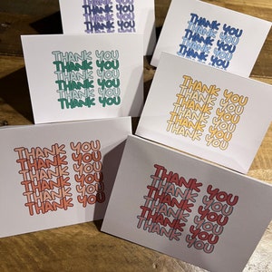 Thank You Card Set | Blank | Set of 12 Cards with Envelopes | Rainbow Colors