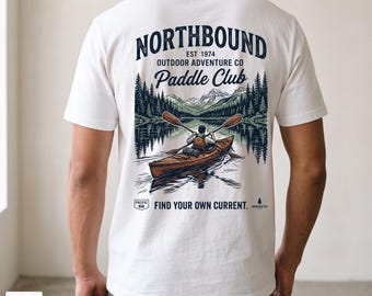 Canoe Graphic T-Shirt, Paddle Club Shirt, Lake Life Shirt, Camping T-Shirt, Outdoor Adventure Tee, Kayak Shirt, Nature Lover Gift