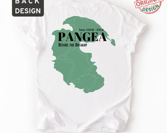 Pangea Earth Comfort Colors T-shirt: History World Map Graphic Tee, Intellectual Science Shirt