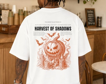 Northbound Halloween T-Shirt, Vintage Pumpkin Graphic Tee, Gothic Spooky Back Print Shirt, Men's Fall Horror Apparel Gift