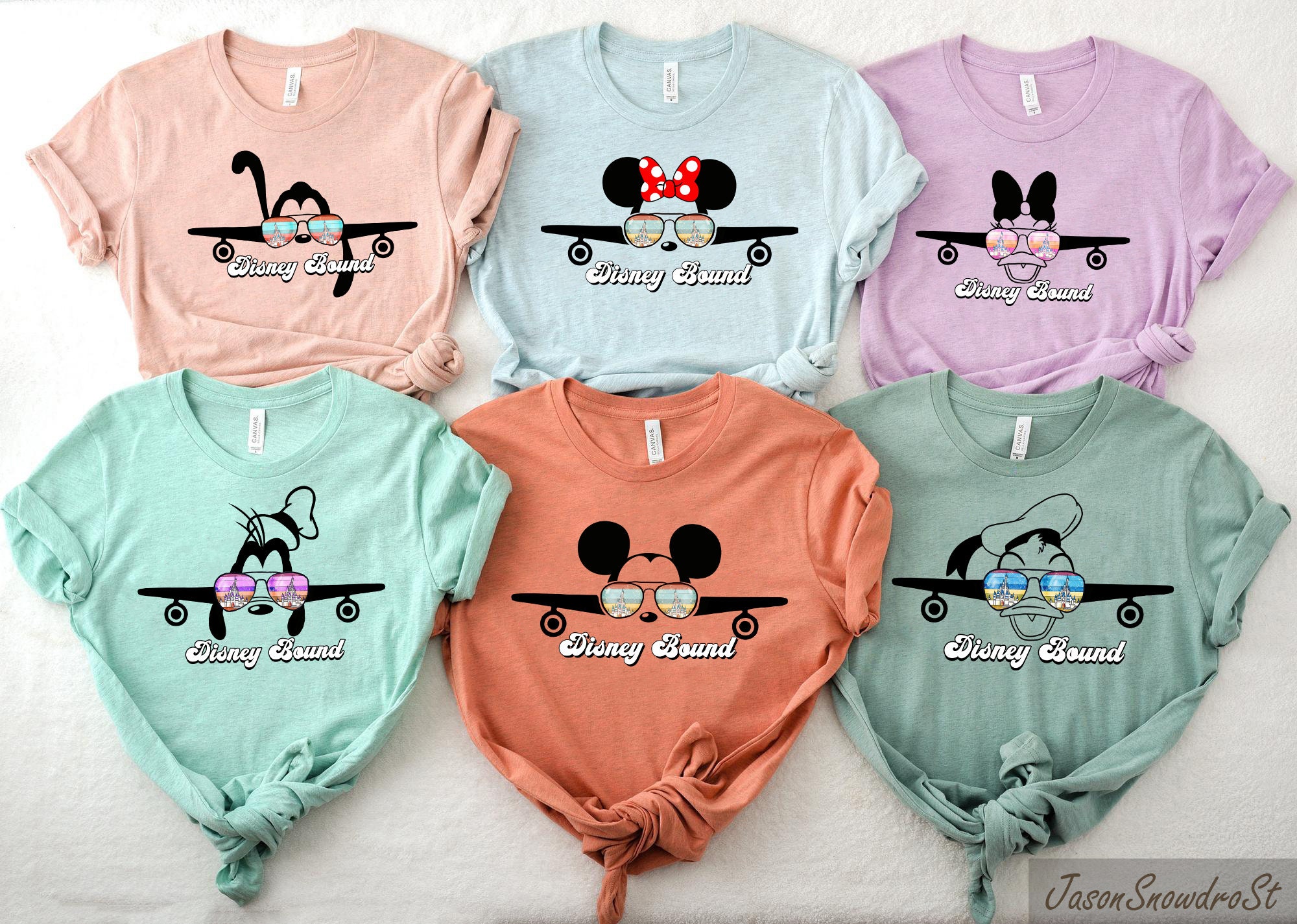 Discover Disney Bound 2022 Disney Plane Mickey And Friends Matching T-Shirt