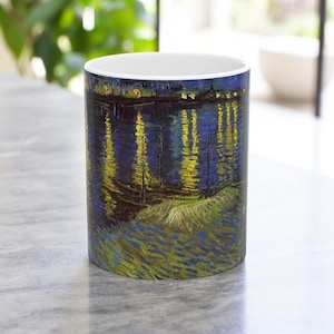 Starry Night Mug | Van Gogh Inspired Art Coffee Cup | Gift for Art Lovers | Aesthetic Ceramic Mug for Home & Office Decor