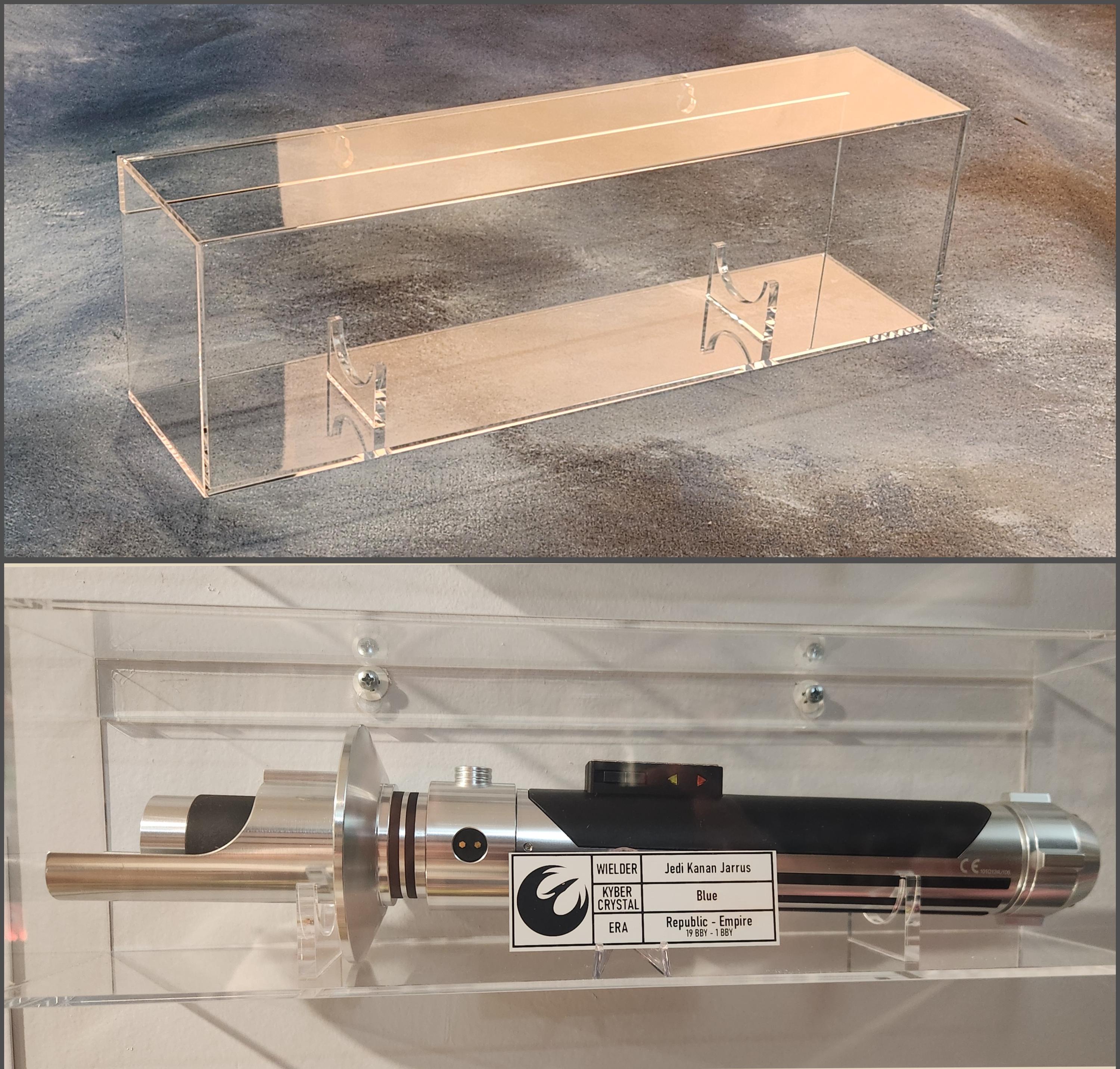 Lightsaber Wall Mounted Acrylic Display Case | Single Lightsaber