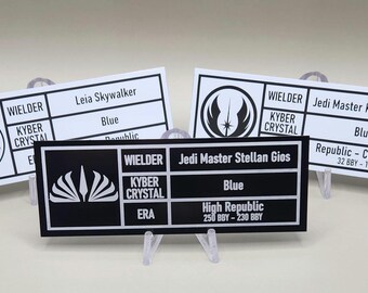 Lightsaber Nameplate | Jedi | White/Black available