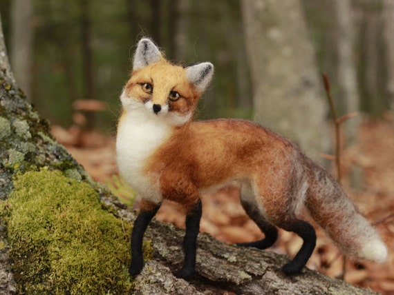 Needle Felted Red Fox Made To Order 11 12 Month Turnaround Etsy