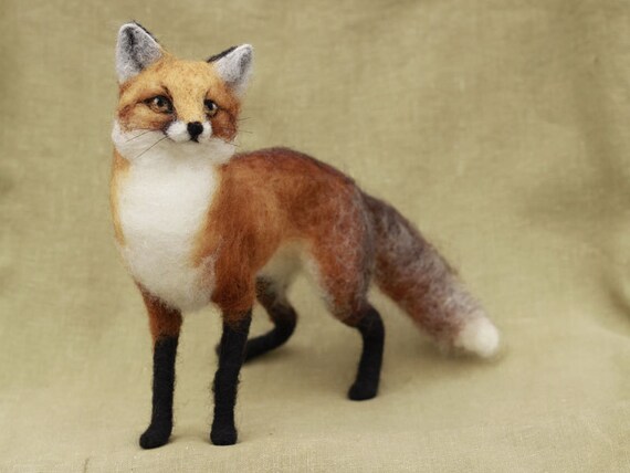 Needle Felted Red Fox Made To Order 11 12 Month Turnaround Etsy
