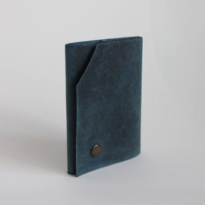 Mono-oceaan, rustieke drukknoopsluiting geldhouder voor mannen, handgemaakte leren kaarthouder voor vrouwen, minimalistische vintage unisex portemonnee lederen cadeau