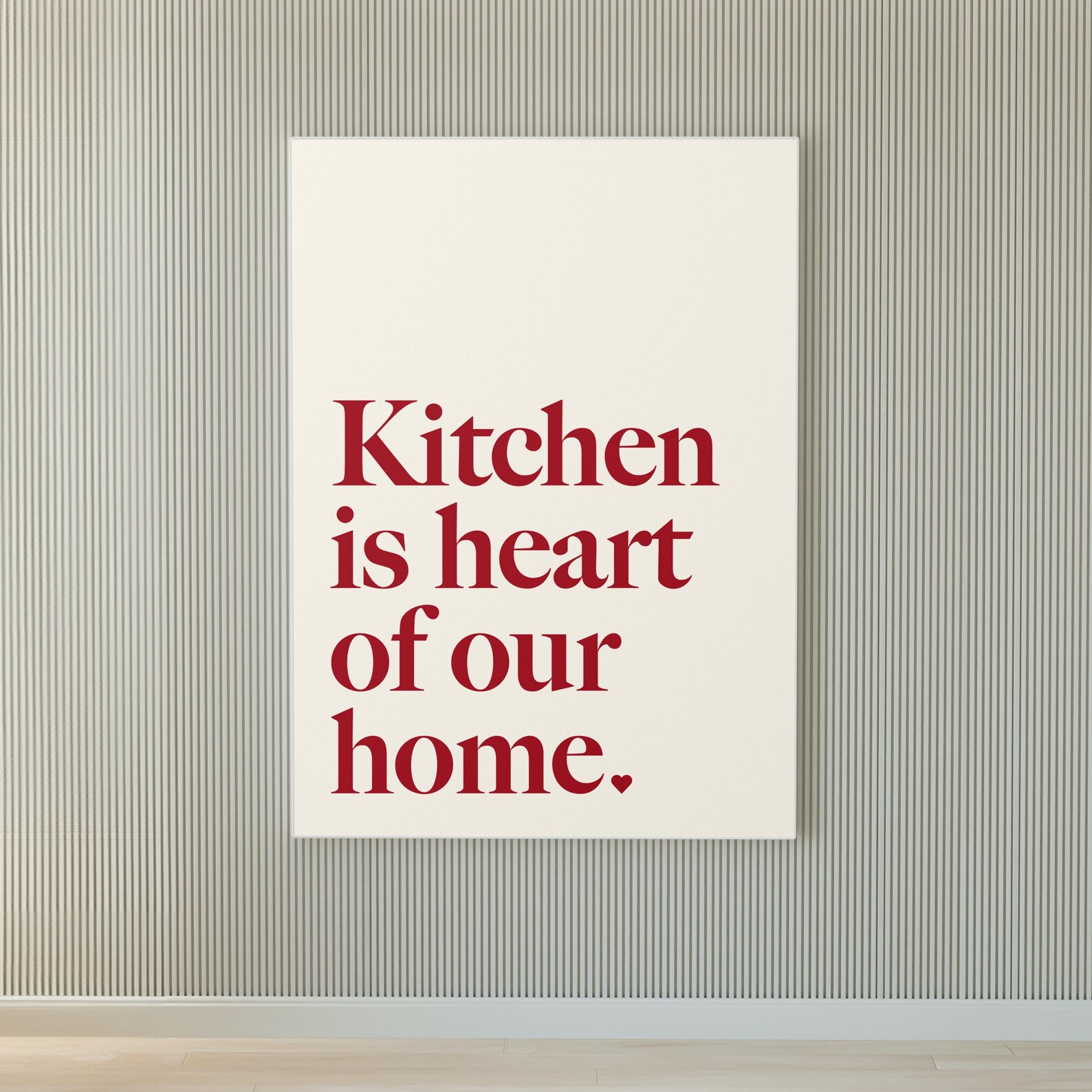 Kitchen is Heart of Our Home Wall Art Printable, Modern Red Kitchen ...