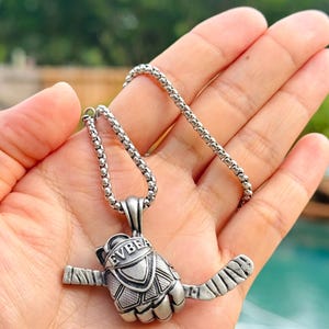 Stainless Steel Hockey Glove & Stick Pendant – Unique Gift for Hockey Players and Hockey Fans – Father's Day Gift
