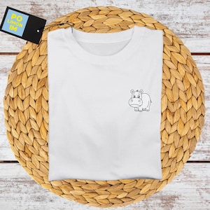 Camiseta de hipopótamo adorable - Camiseta con estampado de animales divertidos - Camiseta de regalo de hipopótamo kawaii - Camiseta de selva caprichosa - Regalo para ella y para él
