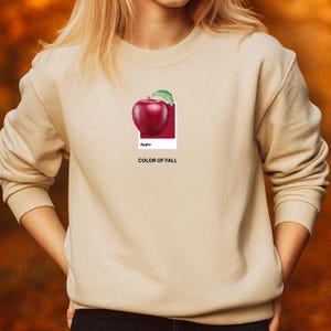 Apple Fall Sweatshirt: Cozy Autumn Pullover - Fruit Lover Gift
