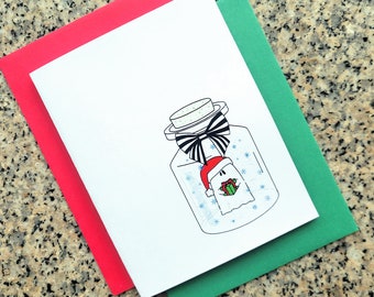 A little christmas spirit ghost holiday cards, thank you notes (blank/custom inside) with envelopes - set of 10