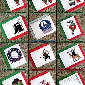 SINGLE CARD alternative goth holiday pagan christmas cards choose from 68 designs dark custom personalized handmade seasons greetings image 1